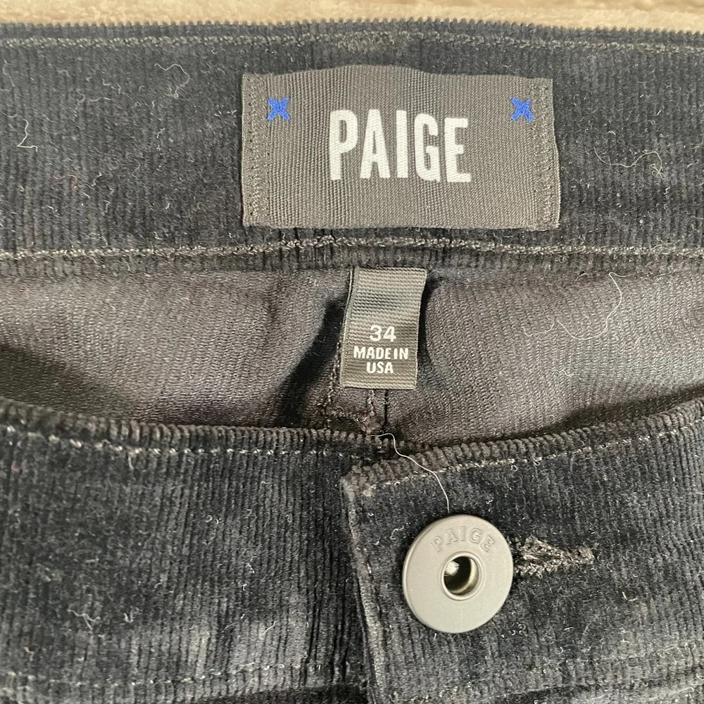 PAIGE Federal Slim Straight Pants Men 34x34 Royal Black Corduroy‎ USA NWT $200